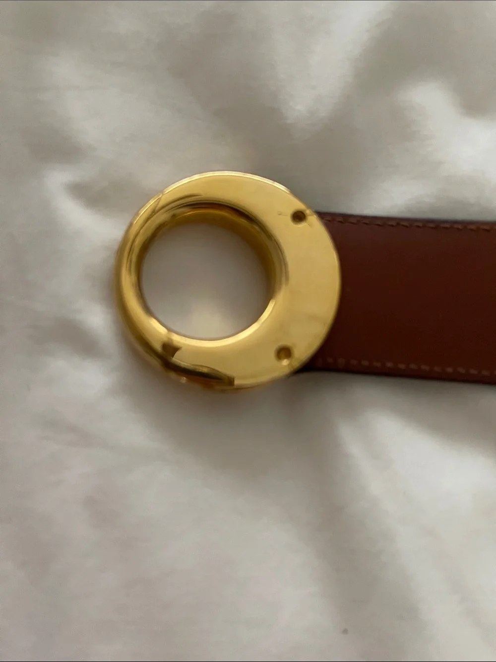 St. John Collection Black Leather Belt with Gold Ring Hardware Italy Solenne Belt - Distressed Italian Leather with Gold Ring  main image 3
